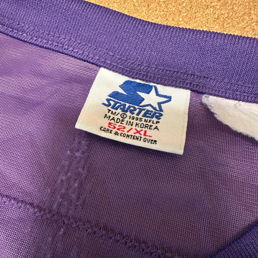 Minnesota Vikings Starter Jersey Mens 52 XL Purple John Randle 93 Vintage‎ 1995 - Picture 3 of 5